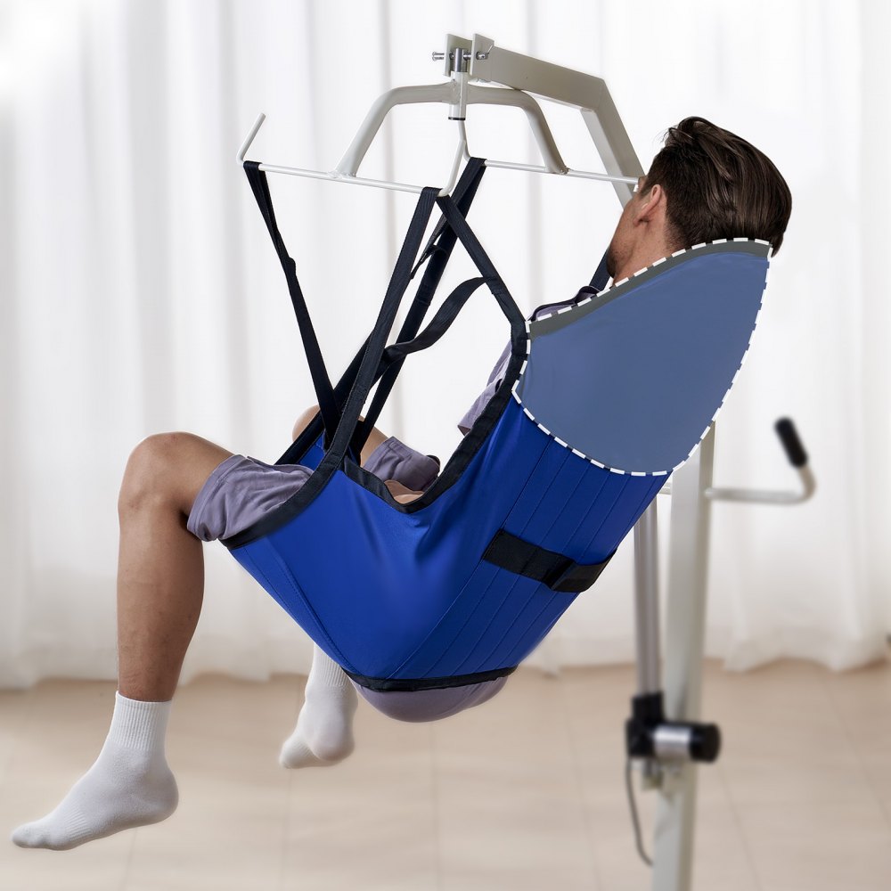 VEVOR Patient Lift U-Sling with Head Support- Medium Size, Divided Leg Transfer Sling for Bathing, Patient Lift Medical