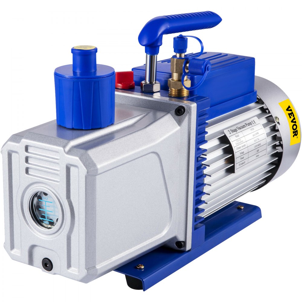 VEVOR Vacuum Pump 12CFM 1HP Vane Vacuum Pump Two Stage 3 x 10-1 Pa Ultimate HVAC Rotary Auto AC Refrigerant Vacuum