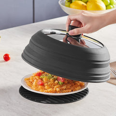 VEVOR Microwave Splatter Cover & Mat, 10.8" Collapsible Microwave Lid for Food, 500°F Heat-Resistant Silicone &