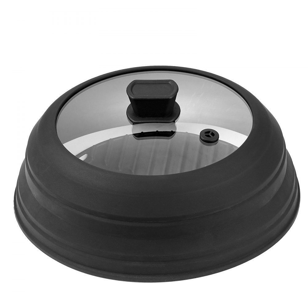 VEVOR Microwave Splatter Cover & Mat, 10.8" Collapsible Microwave Lid for Food, 500°F Heat-Resistant Silicone &