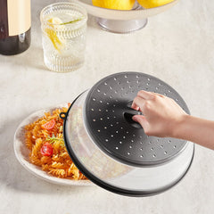VEVOR 2PCS Microwave Splatter Covers, 10.4" Collapsible Microwave Lid for Food, 300°F Heat-Resistant PP Splatter Guard