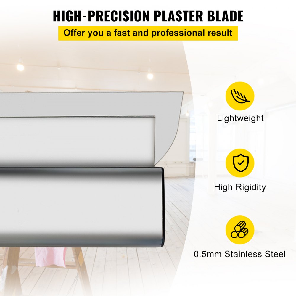 VEVOR Skimming Blade,32 inch Smoothing Knife, European Stainless Steel Construction Knife, Aluminum Blade Profile
