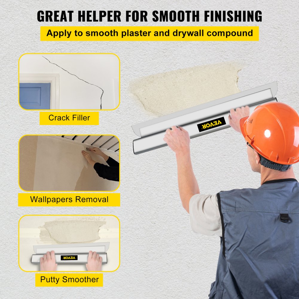 VEVOR Skimming Blade,40 inch Smoothing Knife, European Stainless Steel Construction Knife, Aluminum Blade Profile