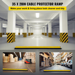 VEVOR 5 Channel Cable Protectors Extreme Rubber Cable Ramps Heavy Duty Protective Cable Wire Cord Ramp Driveway Rubber