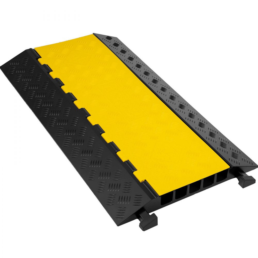 VEVOR 5 Channel Cable Protectors Extreme Rubber Cable Ramps Heavy Duty Protective Cable Wire Cord Ramp Driveway Rubber