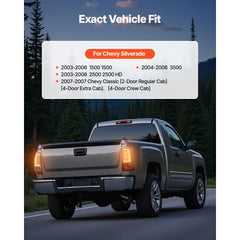 VEVOR Tail Light Assembly Compatible with 2003-2006 Chevy Silverado 1500 1500 HD 2500 2500 HD 3500, 2007-2007 Chevy