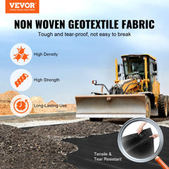 VEVOR Non Woven Geotextile Fabric Under Gravel, 6x100FT 8OZ Driveway Fabric Landscape Fabric, Heavy Duty Weed Barrier
