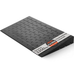 VEVOR Rubber Threshold Ramp, 4" Rise Threshold Ramp Doorway, 3 Channels Cord Cover Rubber Solid Threshold Ramp, Rubber