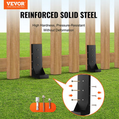 VEVOR Fence Post Anchor Repair Kit, 4 Pack Inner Diameter 3.5 x3.5 Inches Heavy Duty Steel Fence Post Support Stakes