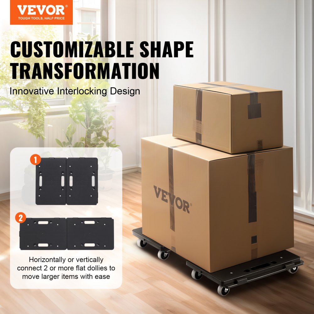 VEVOR Furniture Dolly, 500 lbs Capacity Each Count, Furniture Mover with Wheels, Portable Moving Rollers 4 Wheels Heavy