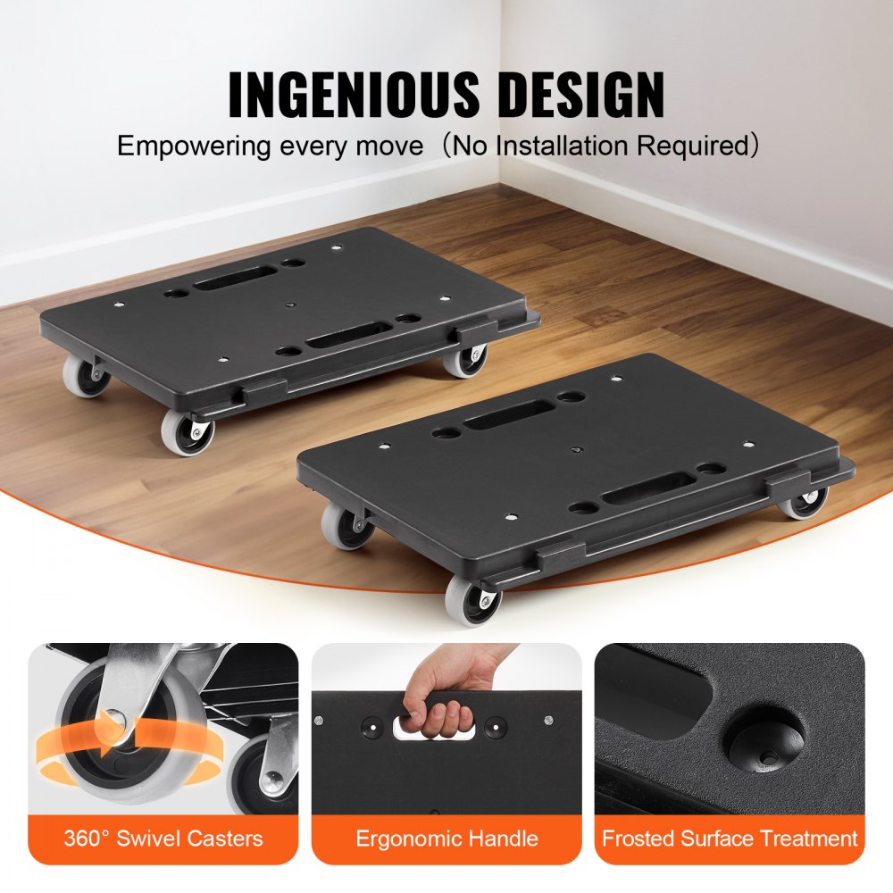 VEVOR Furniture Dolly, 500 lbs Capacity Each Count, Furniture Mover with Wheels, Portable Moving Rollers 4 Wheels Heavy
