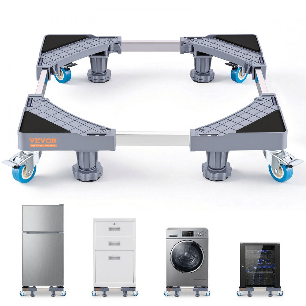 VEVOR Mini Fridge Stand, 400 lbs Load, 4 Strong Feet, 4 Locking Swivel Wheels, Washer and Dryer Pedestal