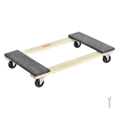 VEVOR Furniture Dolly, 1000 lbs Load Capacity, 18" x 30", 4 x 3" PP Swivel Casters, Heavy Duty Hardwood Furniture