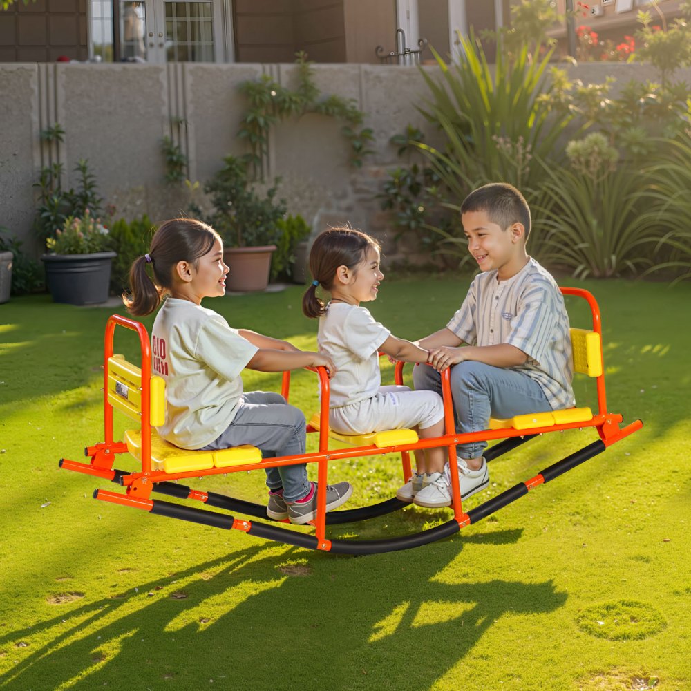 VEVOR Kids Seesaw, 200 lbs Load Capacity, Metal Rocking Teeter Totter with Handles, Toddler Seesaw for Children Aged