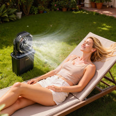 VEVOR Misting Fan, More than 2700RPM Motor Mister Fan, Mister Cooling Fans with 2.38 gal Water Tank, 10000mAh Battery