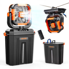 VEVOR Misting Fan, 2400RPM Motor Camping Misting Fan, Mister Cooling Fans with 3.17 gal Water Tank, 20000mAh Battery