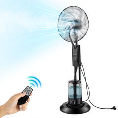 VEVOR Misting Fan, 3 Wind Speeds Misting Standing Fan, Mister Cooling Fans with 0.79 gal Water Tank, Remote & Panel
