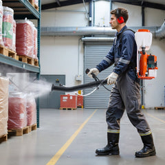VEVOR Backpack Fogger Sprayer, 63CC 3HP Engine, Gas Powered Fogger Sprayer with 4 Gallon Tank, Powder and Liquid Mister