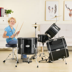 VEVOR Kids Drum Set, 5-Piece, 16 in Beginner Full Drum Set with Bass Toms Snare Floor Drum Adjustable Throne Cymbal
