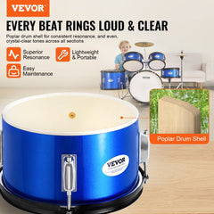 VEVOR Kids Drum Set, 5-Piece, 16 in Beginner Full Drum Set with Bass Toms Snare Floor Drum Adjustable Throne Cymbal