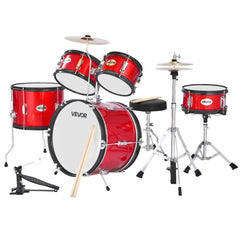VEVOR Kids Drum Set, 5-Piece 16 in Junior Drum Sets, Beginner Drums Set with Adjustable Throne, Cymbal & Two Pairs of