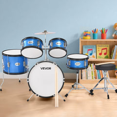 VEVOR Kids Drum Set, 5-Piece 16 in Junior Drum Sets, Beginner Drums Set with Adjustable Throne, Cymbal & Two Pairs of