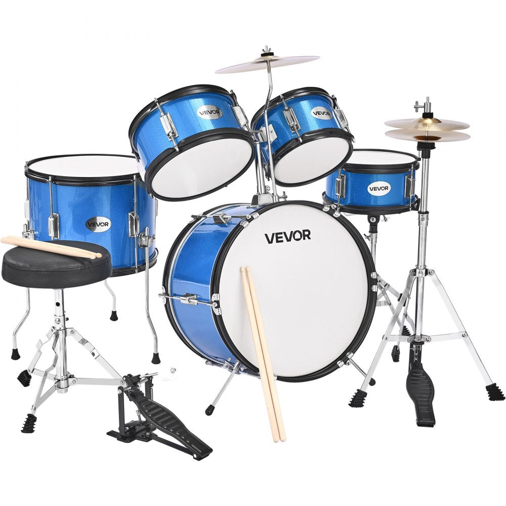 VEVOR Kids Drum Set, 5-Piece 16 in Junior Drum Sets, Beginner Drums Set with Adjustable Throne, Cymbal & Two Pairs of