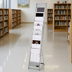 VEVOR Brochure Display Rack, 10 Pockets Magazine Literature Display Stand, Portable Floor Standing Magazine Rack, Metal
