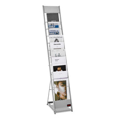 VEVOR Brochure Display Rack, 10 Pockets Magazine Literature Display Stand, Portable Floor Standing Magazine Rack, Metal