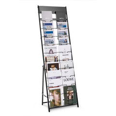 VEVOR Brochure Display Rack, 20 Pockets Magazine Literature Display Stand, Portable Floor Standing Magazine Rack, Metal