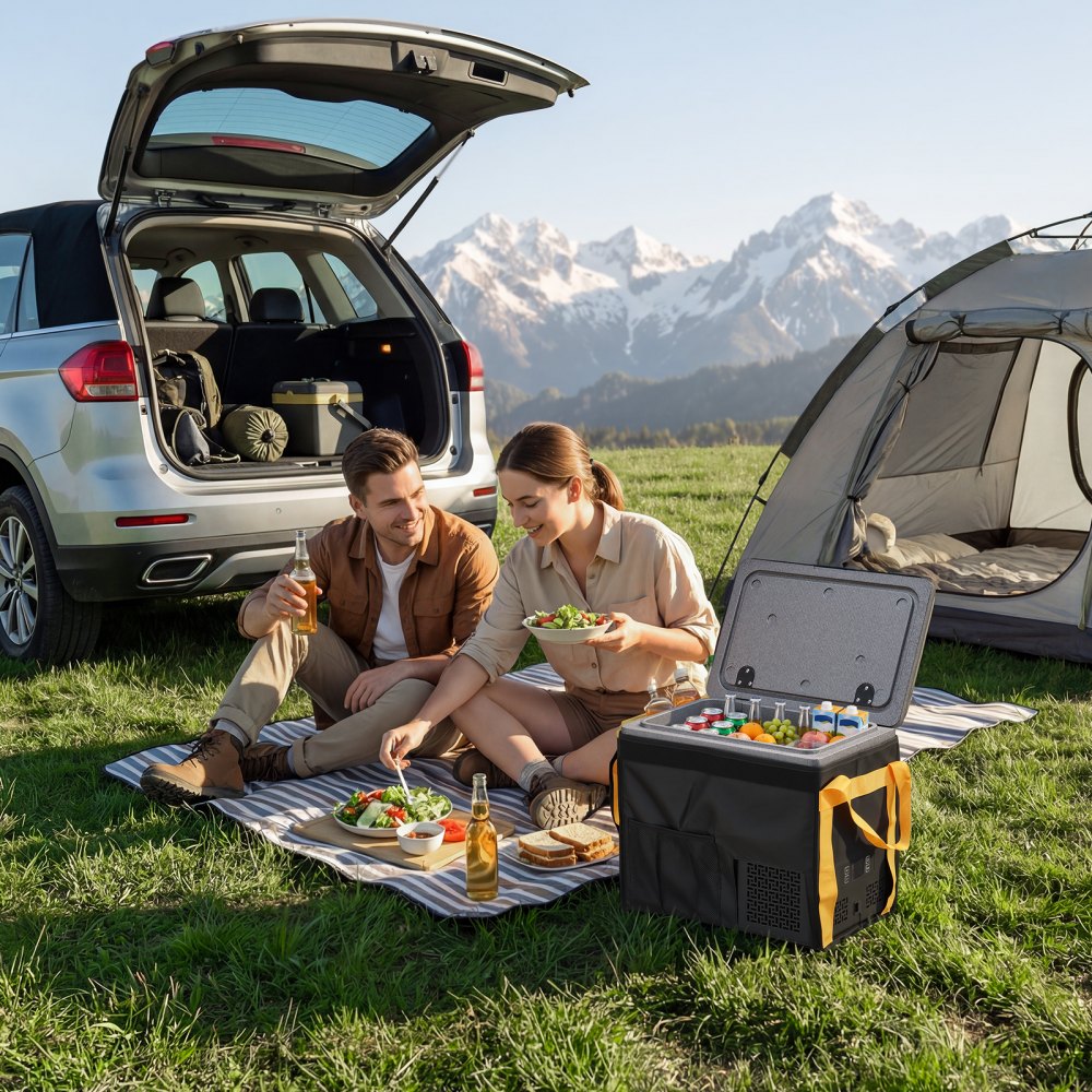 VEVOR 12 Volt Refrigerator, 21.1 QT/ 20L Car Fridge, Portable Ultra-Light EPP Freezer, APP Control Electric Compressor