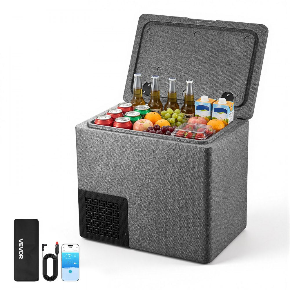 VEVOR 12 Volt Refrigerator, 21.1 QT/ 20L Car Fridge, Portable Ultra-Light EPP Freezer, APP Control Electric Compressor