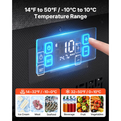 VEVOR 12 Volt Refrigerator, 42.3 QT/ 40L Car Fridge, Portable Ultra-Light EPP Freezer, APP Control Electric Compressor