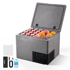 VEVOR 12 Volt Refrigerator, 42.3 QT/ 40L Car Fridge, Portable Ultra-Light EPP Freezer, APP Control Electric Compressor