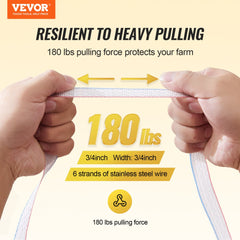 VEVOR Electric Fence Tape, 1640Ft 500M Polytape Fencing Hot Wire, 3/4" Width 6 Stainless Steel Strands for Reliable