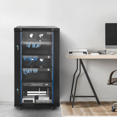VEVOR 22U Network Cabinet Wall Mount, 23.6 in Depth, 300 lbs Max Load Capacity Server Cabinet Rack Enclosure with