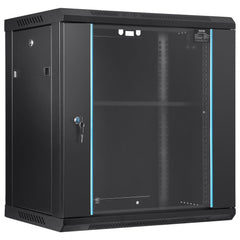 VEVOR 12U Wall-Mounted Server Network Cabinet, 15.5'' Depth, Secure Rack Enclosure, Supports up to 200 lbs, Lockable