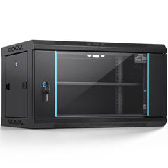 VEVOR 6U Wall Mount Network Server Cabinet, 15.5'' Deep, Server Rack Cabinet Enclosure, 200 lbs Max. Ground-mounted