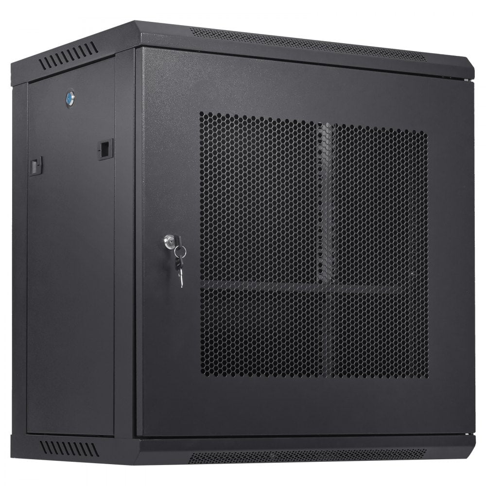 VEVOR 12U Wall Mount Server Cabinet, 15.5'' Depth, Network Rack Enclosure, Supports up to 200 lbs, Secure Locking