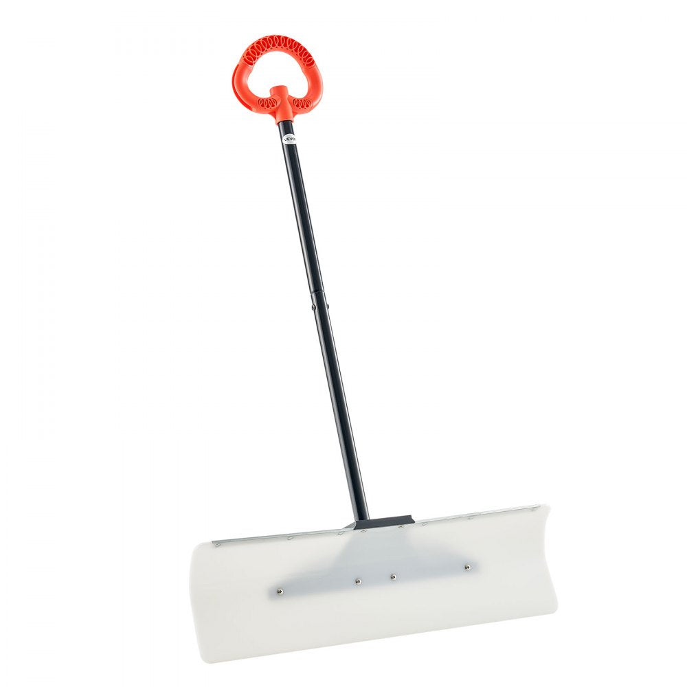 VEVOR Snow Pusher Shovel, 30 in Outdoor Snowplow Shovel with Ergonomic Grip, HDPE Plastic Blade, Winter Shovels with