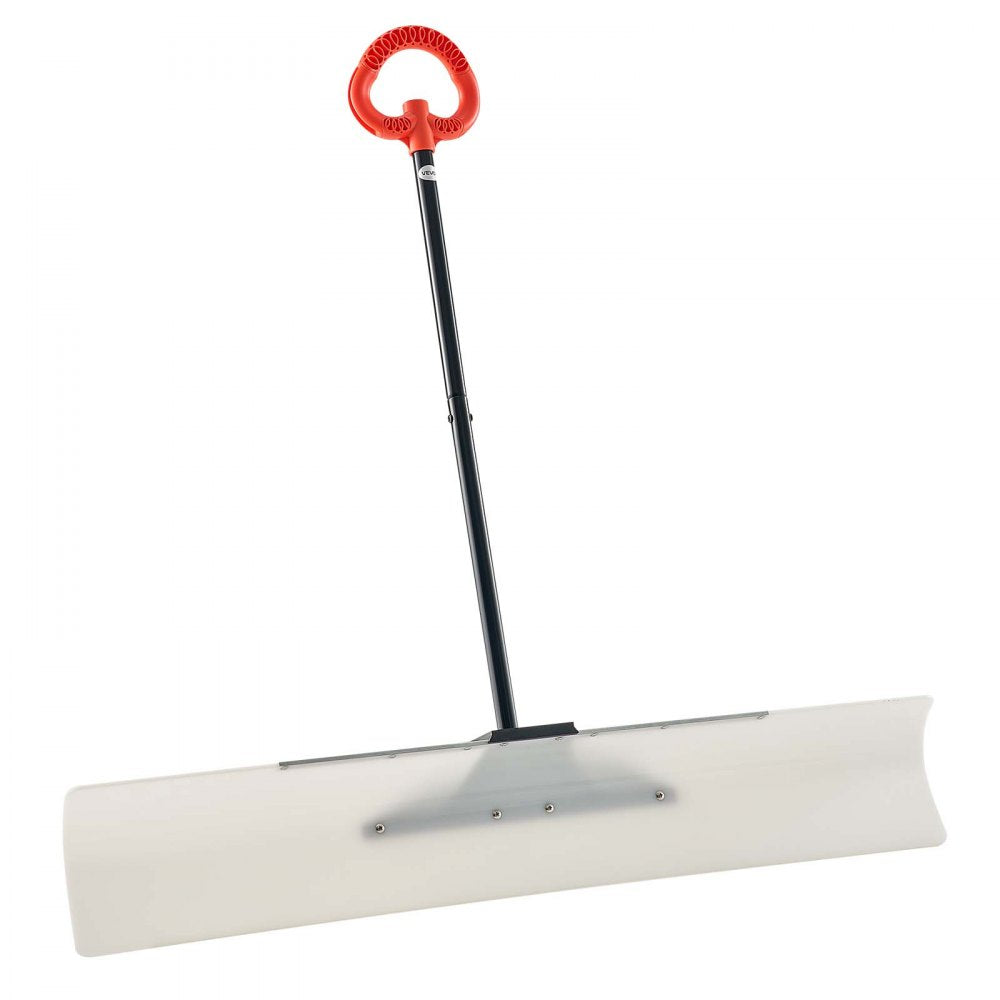 VEVOR Snow Pusher Shovel, 48 in Outdoor Snowplow Shovel with Ergonomic Grip, HDPE Plastic Blade, Winter Shovels with
