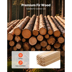 VEVOR Wooden Garden Stakes, 25 Pcs 36x0.75x0.75 in Survey Grading Stakes, Garden Ground Stake with Sharp Point, Fir
