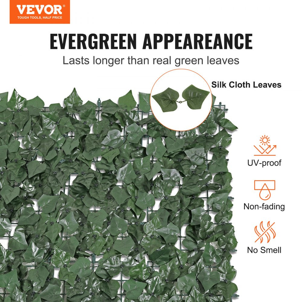 VEVOR Ivy Privacy Fence, 39 x 98 in Artificial Green Wall Screen, Greenery Ivy Fence with Strengthened Joint, Faux