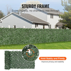 VEVOR Ivy Privacy Fence, 39 x 98 in Artificial Green Wall Screen, Greenery Ivy Fence with Strengthened Joint, Faux