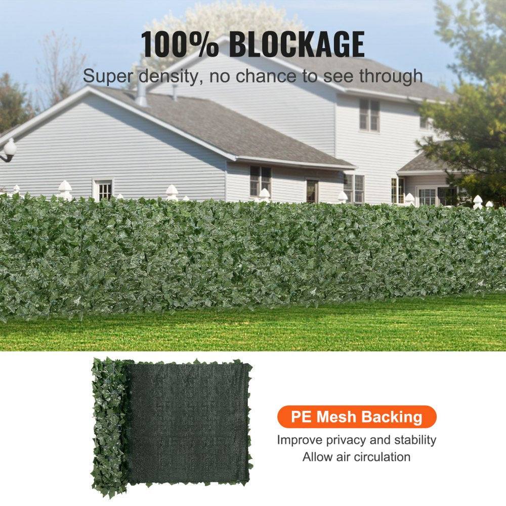 VEVOR Ivy Privacy Fence, 39 x 98 in Artificial Green Wall Screen, Greenery Ivy Fence with Mesh Cloth Backing and