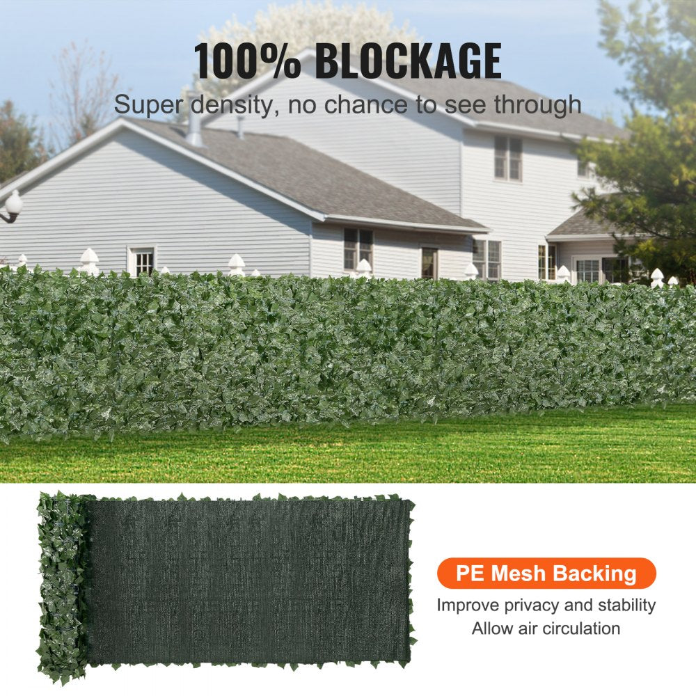 VEVOR Ivy Privacy Fence, 39 x 158in Artificial Green Wall Screen, Greenery Ivy Fence with Mesh Cloth Backing and