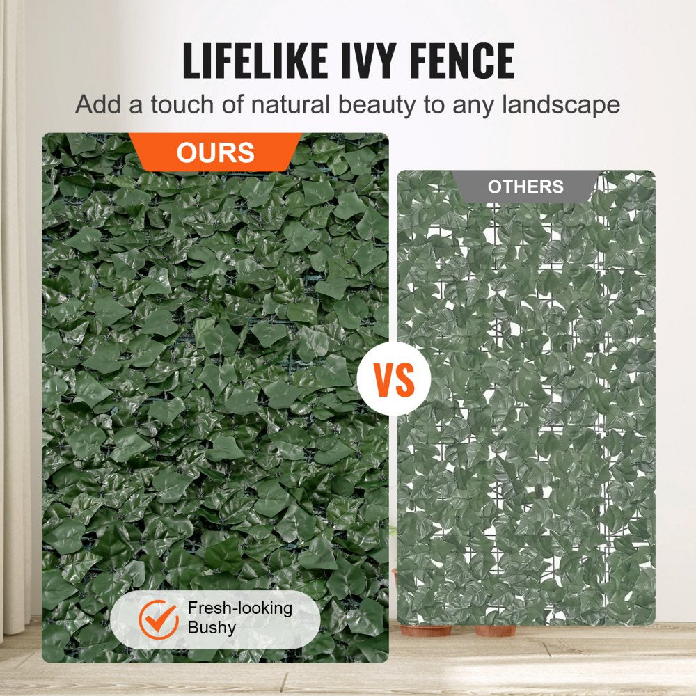 VEVOR Ivy Privacy Fence, 39 x 158in Artificial Green Wall Screen, Greenery Ivy Fence with Mesh Cloth Backing and