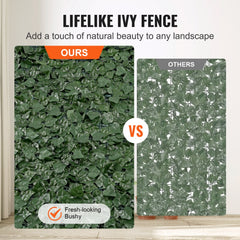 VEVOR Ivy Privacy Fence, 39 x 158in Artificial Green Wall Screen, Greenery Ivy Fence with Mesh Cloth Backing and