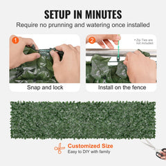 VEVOR Ivy Privacy Fence, 39 x 158in Artificial Green Wall Screen, Greenery Ivy Fence with Mesh Cloth Backing and