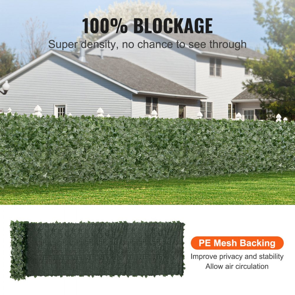 VEVOR Ivy Privacy Fence, 39 x 198in Artificial Green Wall Screen, Greenery Ivy Fence with Mesh Cloth Backing and